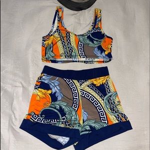 2 piece colorful short set